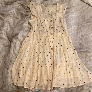 Beige polka dot dress